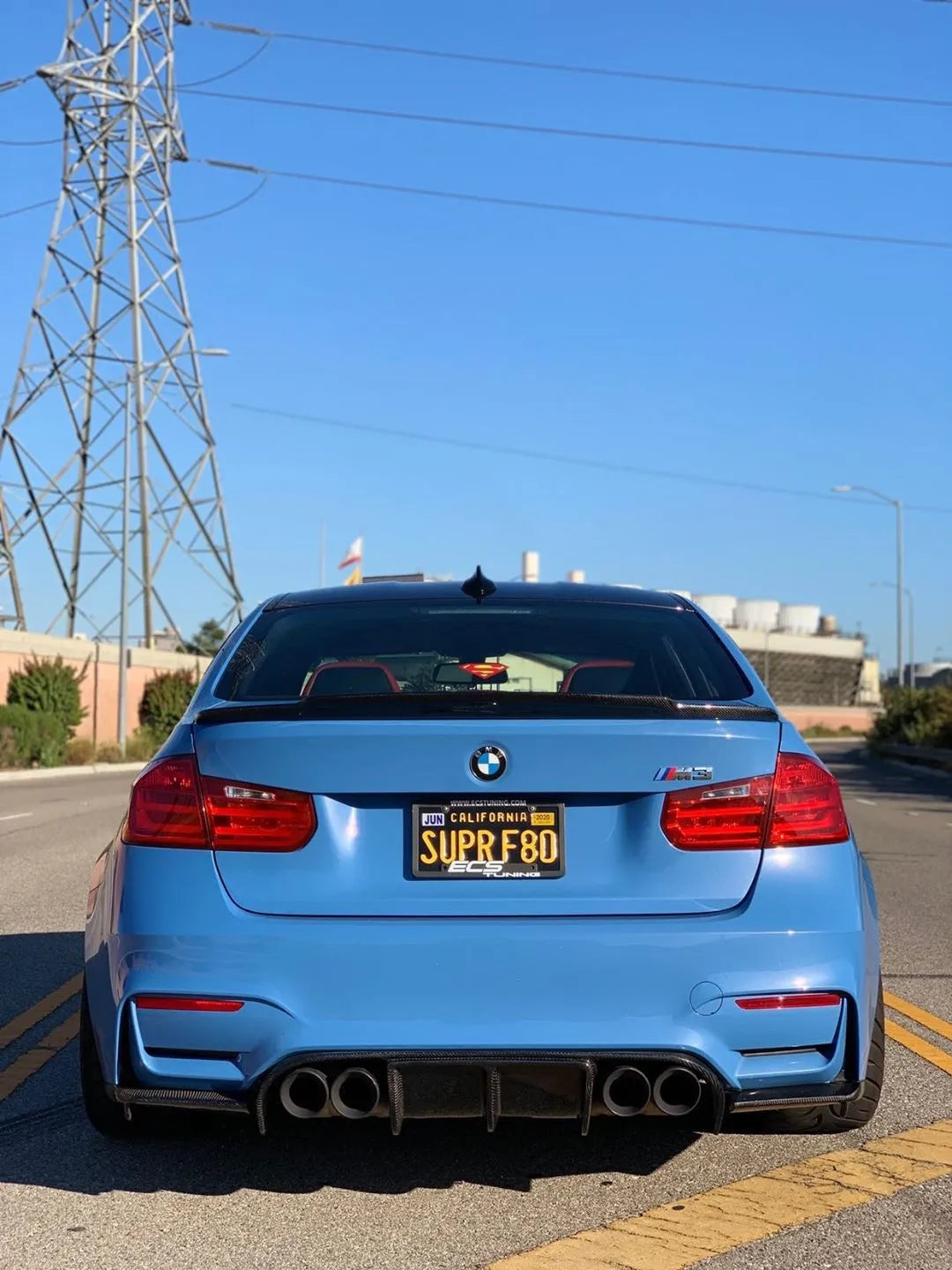 BMW F80 M3 F82 M4 V Style Carbon Fiber Diffuser