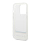 IPHONE 14 PRO MAX - PC/TPU WHITE MOTORSPORT COLLECTION IML CASE BIG SQUARE TRANSPARENT AREA AND PRINTED BOTTOM LOGO - BMW